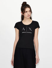 Tshirt nera scollo tondo