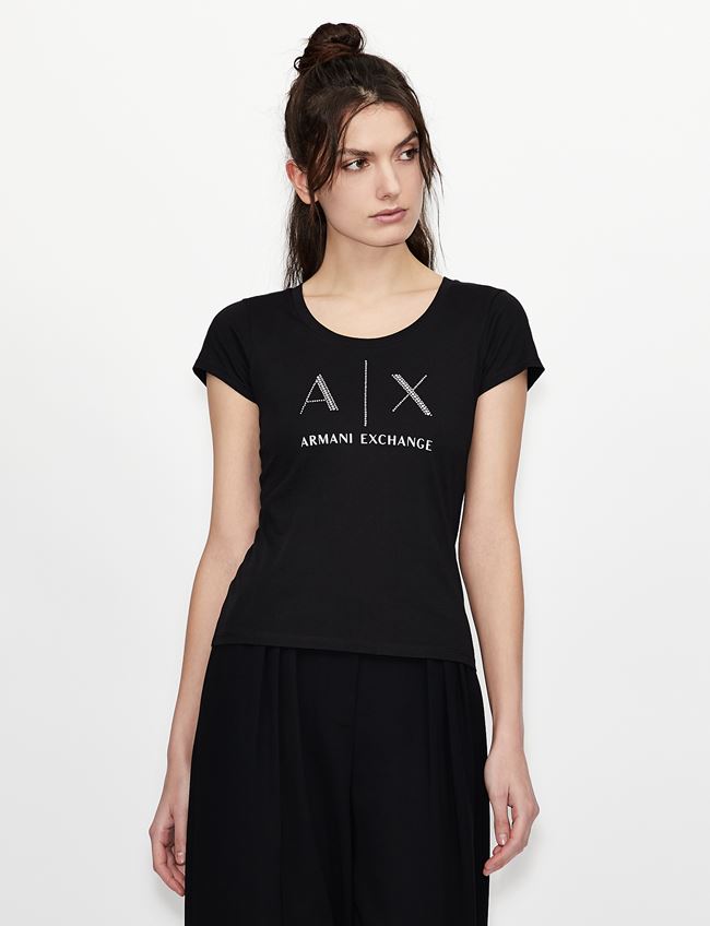 Tshirt nera scollo tondo