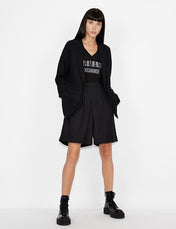 Tshirt nera slim fit in cotone stretch