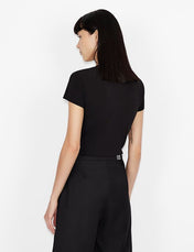 Tshirt nera slim fit in cotone stretch
