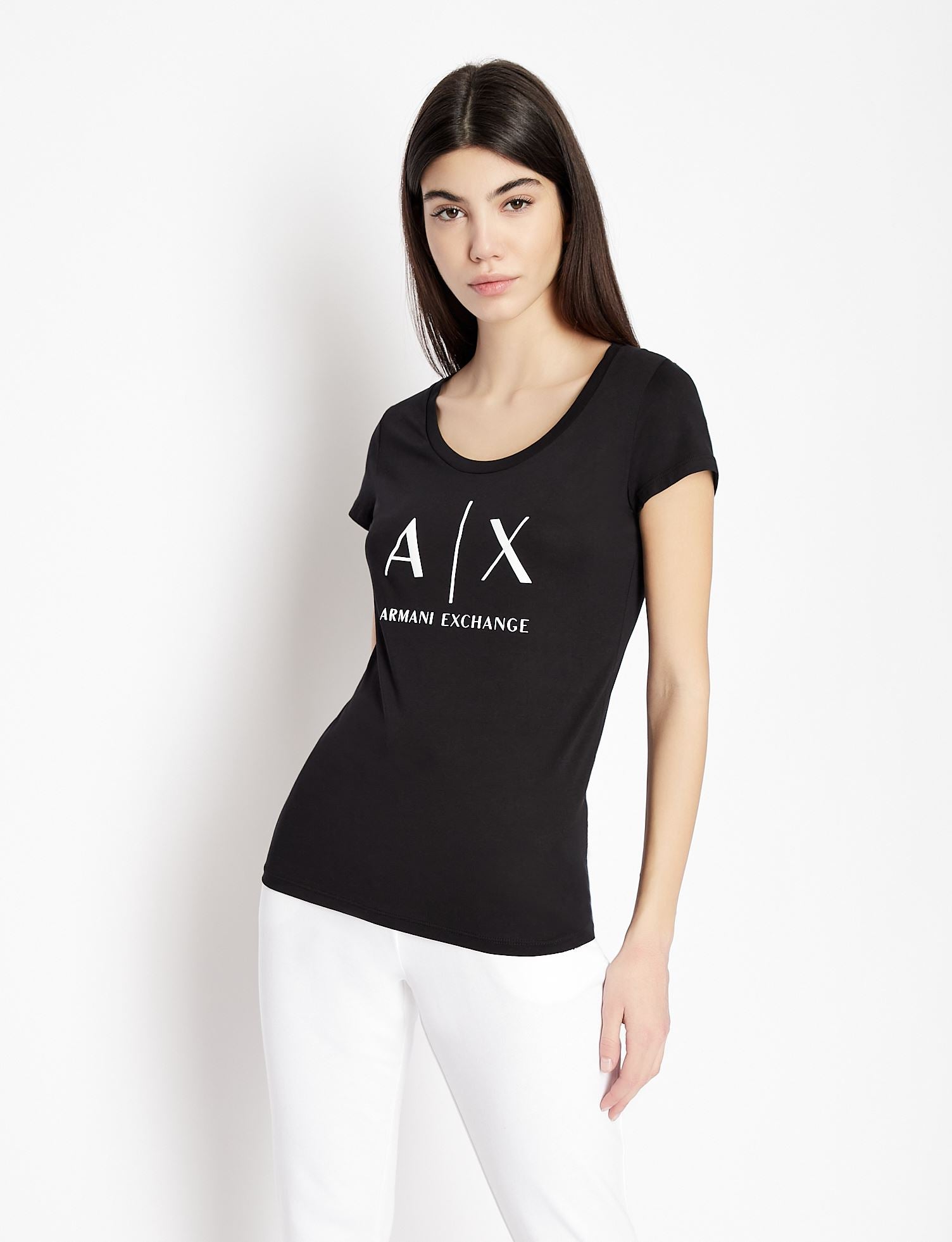 Tshirt nera slim fit in cotone