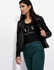 Tshirt nera slim fit in cotone
