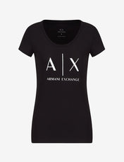 Tshirt nera slim fit in cotone