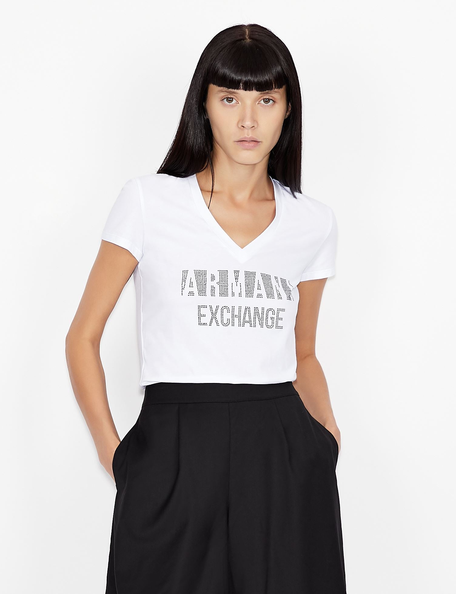 Tshirt bianca slim fit in cotone stretch