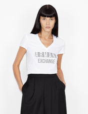 Tshirt bianca slim fit in cotone stretch