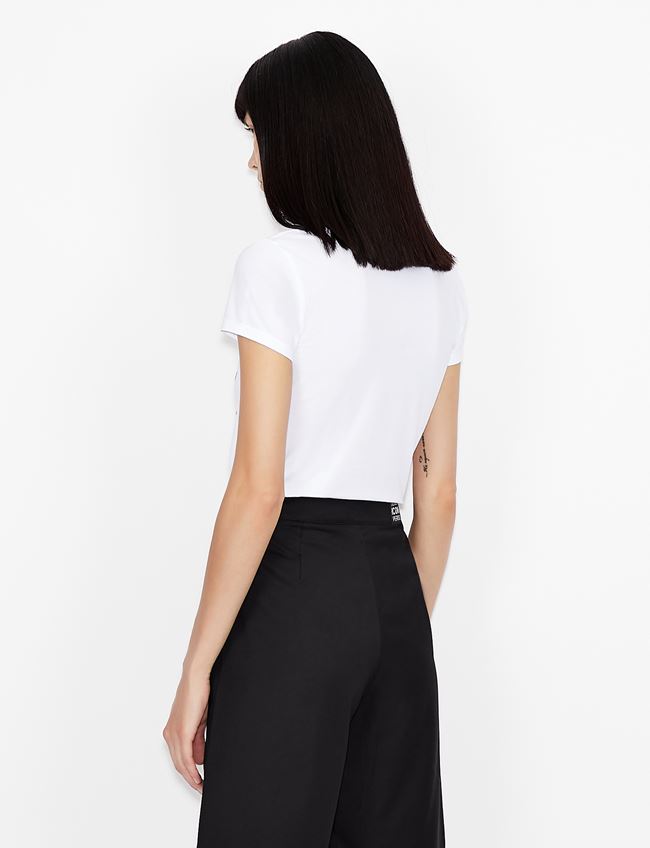 Tshirt bianca slim fit in cotone stretch