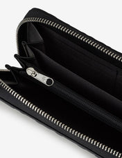 Portafoglio con zip e scritta logo impressa all-over