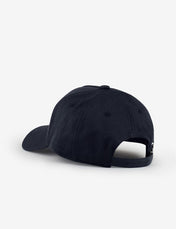 Cappello blu e bianco in cotone con visiera