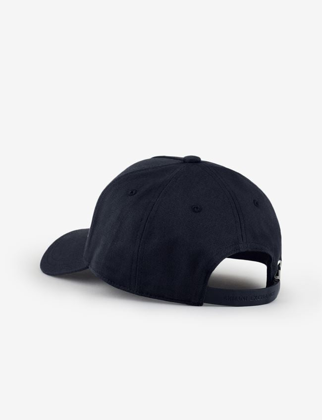 Cappello blu e bianco in cotone con visiera
