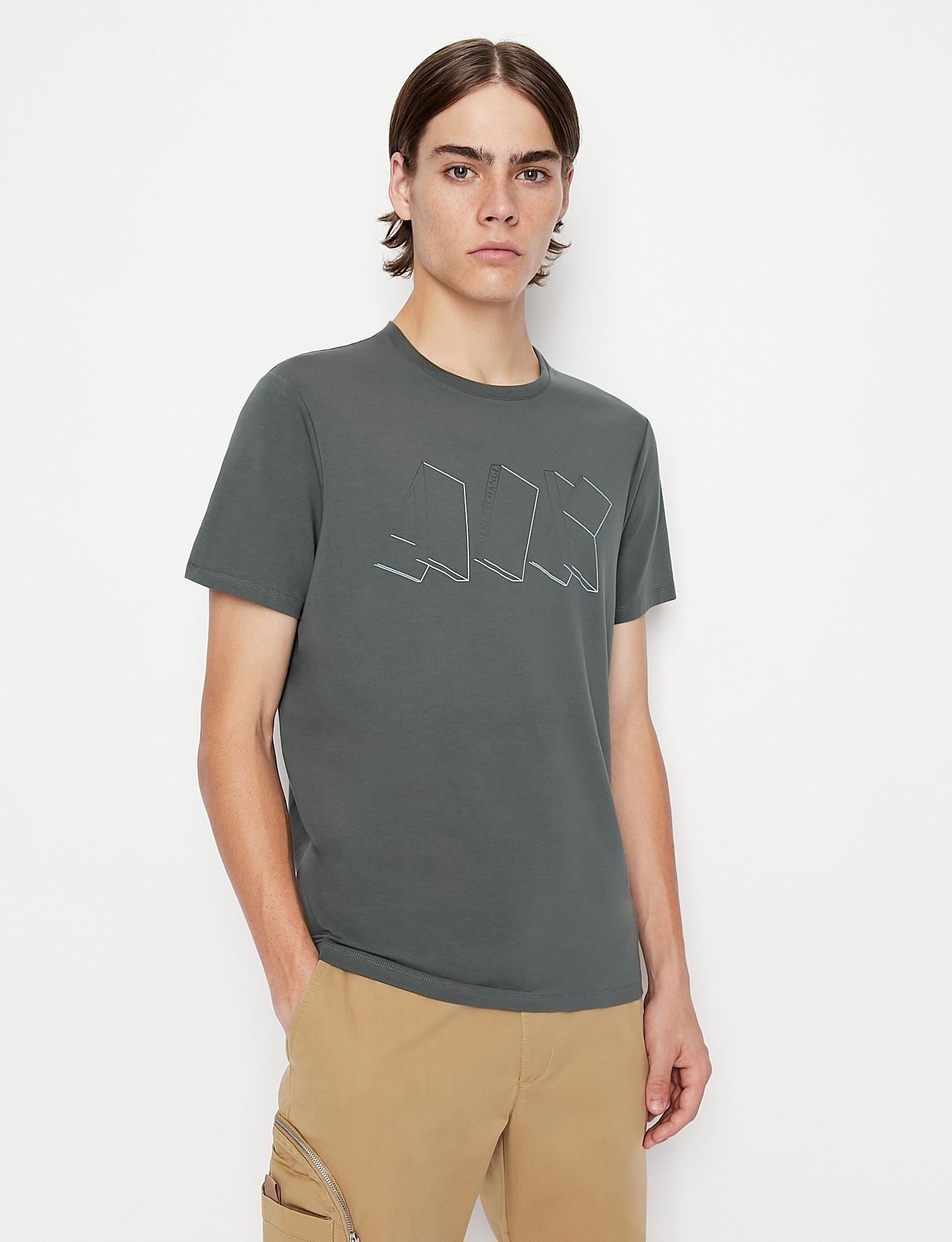 Tshirt grigia con stampa