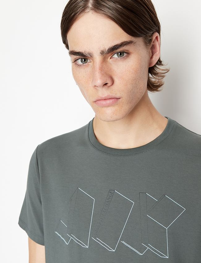 Tshirt grigia con stampa
