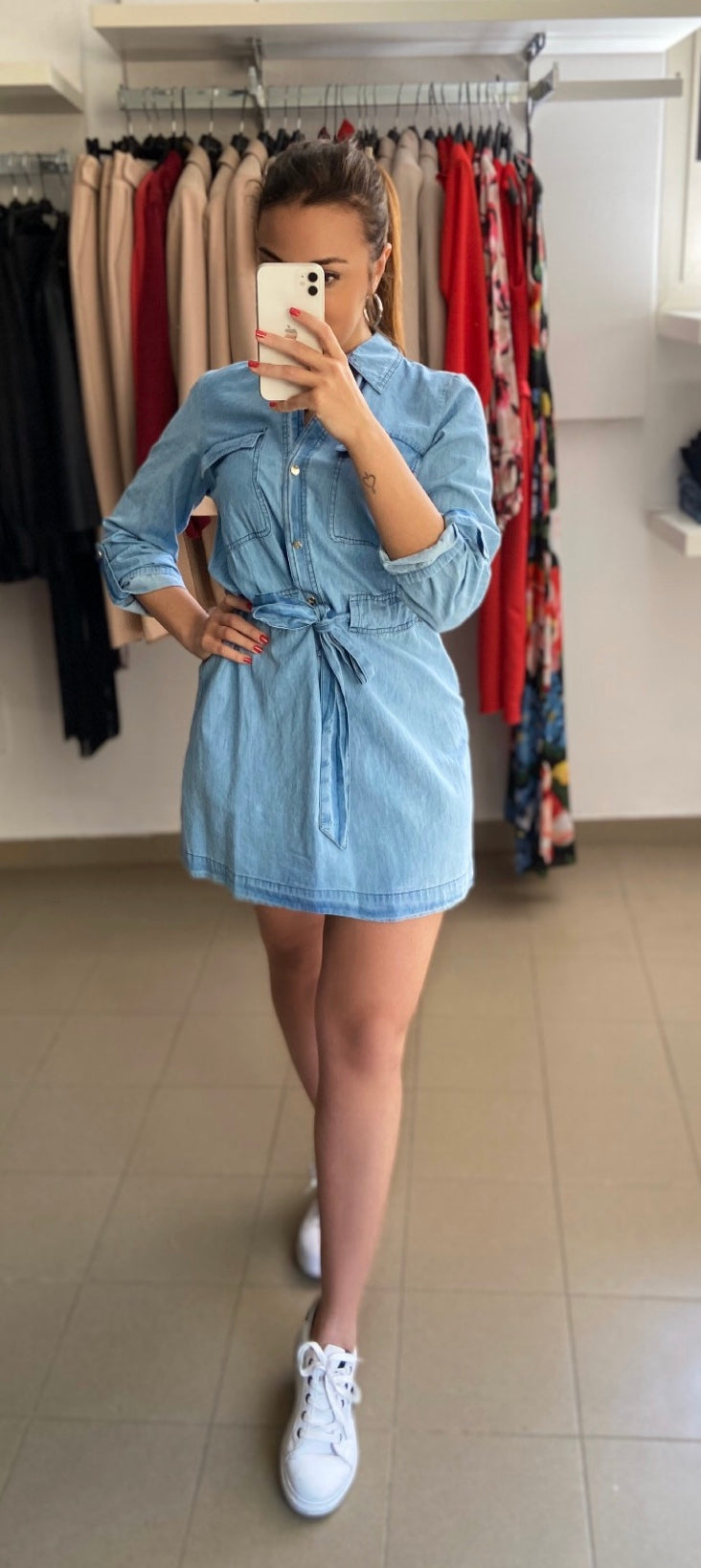 Abito chemisier con coulisse