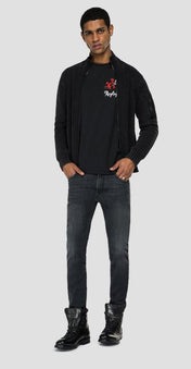 Cardigan con zip in puro cotone