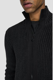 Cardigan con zip in puro cotone