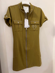 Abito mini con zip e strass