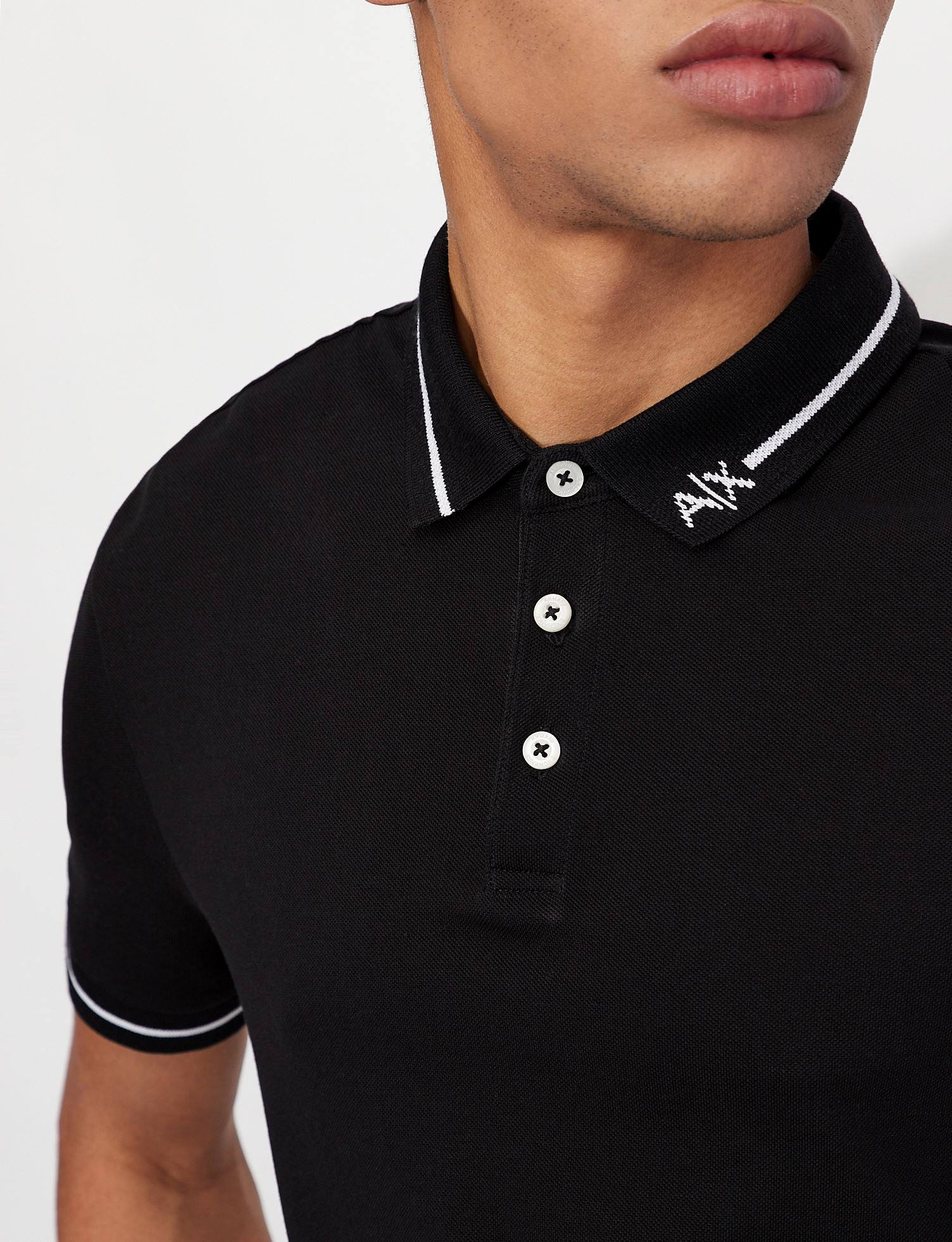 Polo in cotone nera