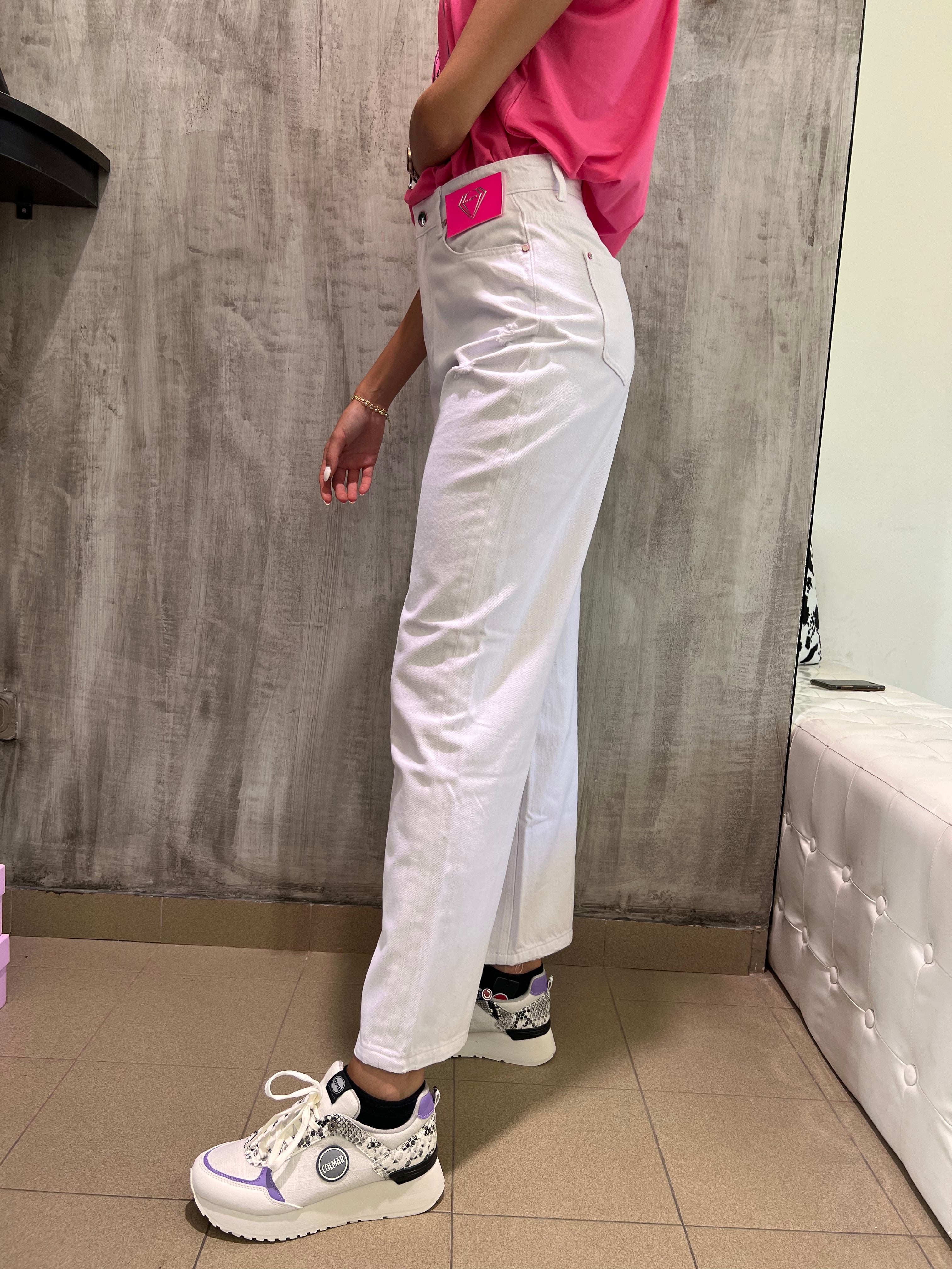 Jeans palazzo bianco