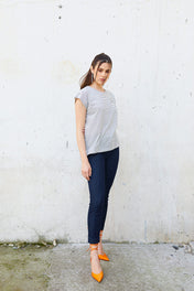 T-shirt a righe con patch