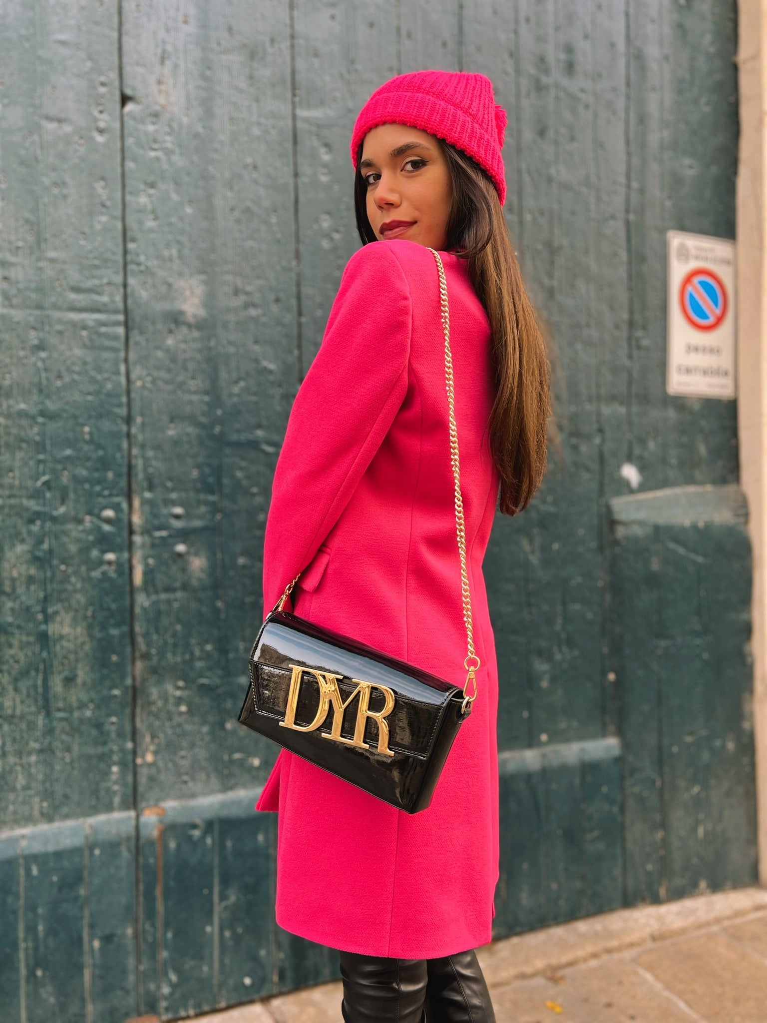 Cappotto fuxia sfiancato