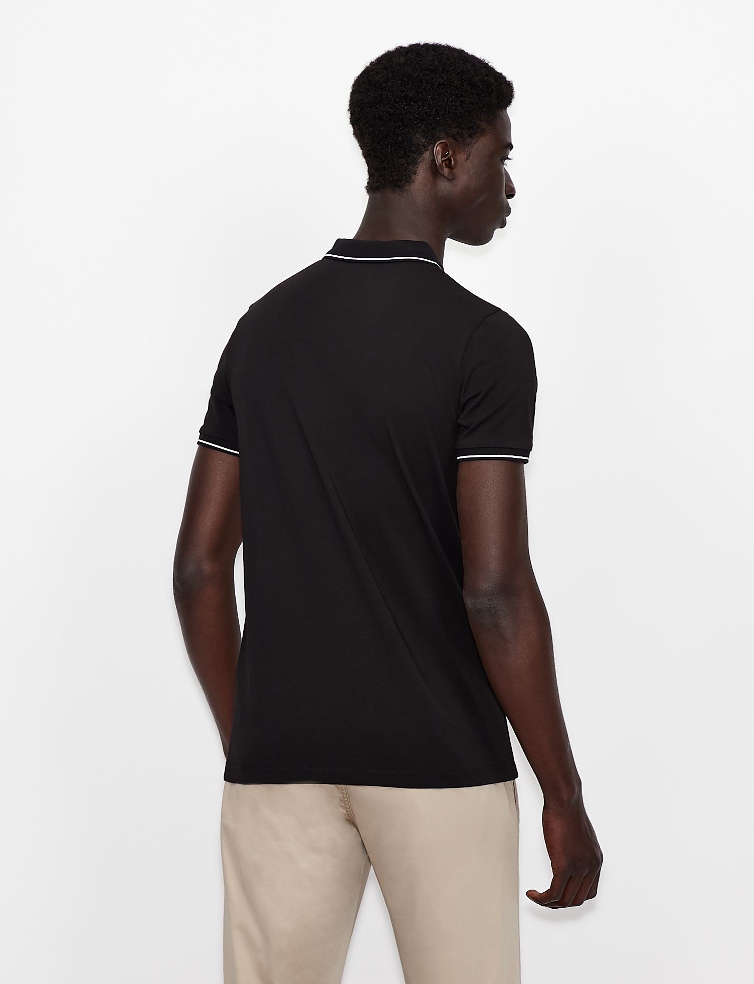Polo in cotone stretch nera