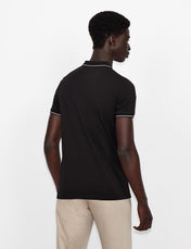 Polo in cotone stretch nera
