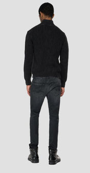 Cardigan con zip in puro cotone