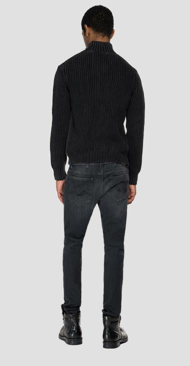 Cardigan con zip in puro cotone