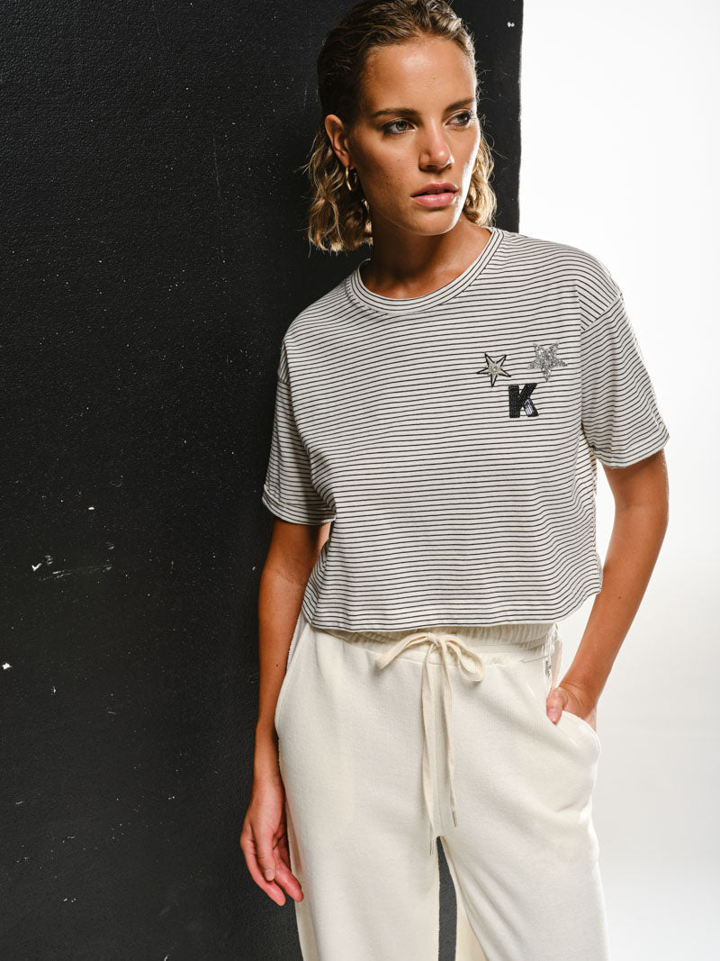 Tshirt cropped a righe