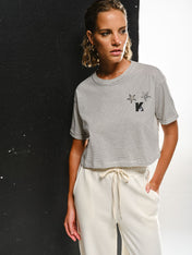 Tshirt cropped a righe