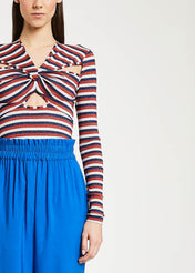 T-shirt a righe con nodo