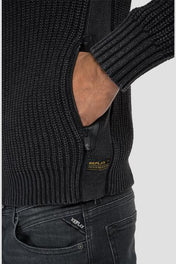 Cardigan con zip in puro cotone