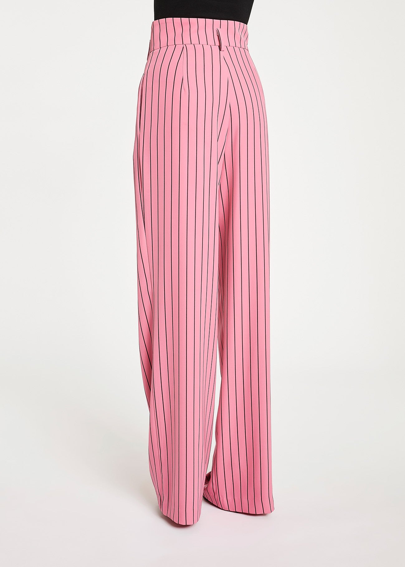 Pantaloni a palazzo gessati