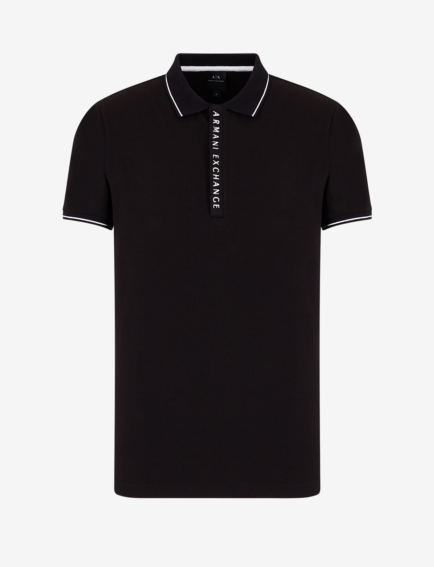 Polo in cotone stretch nera