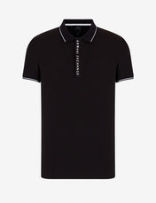 Polo in cotone stretch nera
