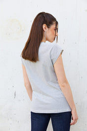T-shirt a righe con patch
