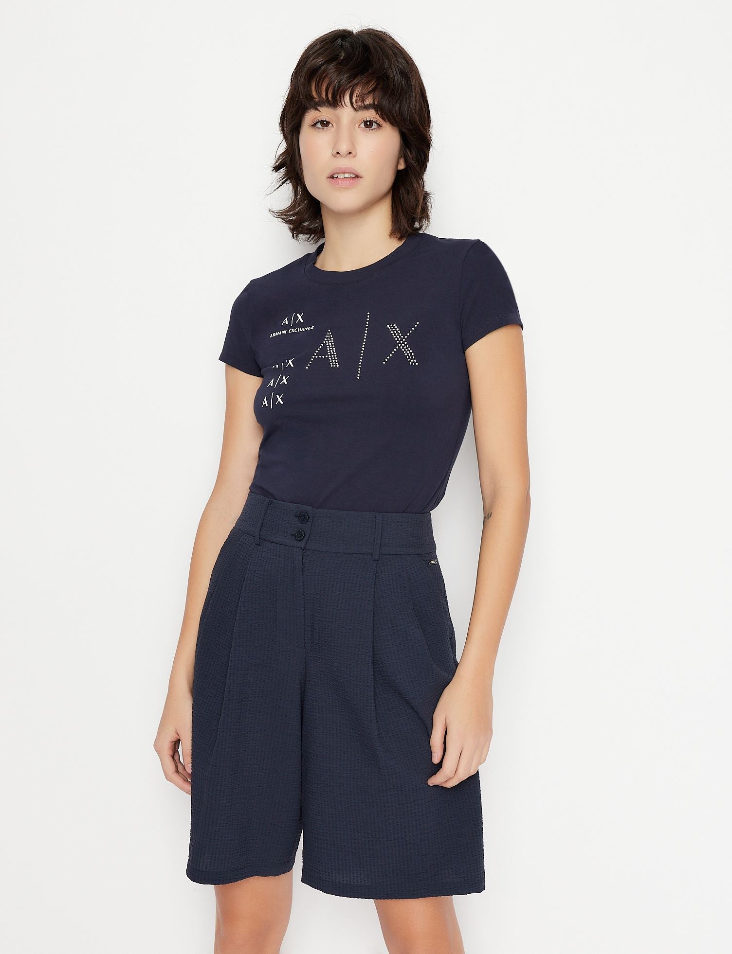 T-shirt con logo blu