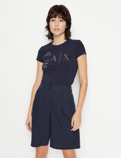 T-shirt con logo blu