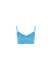 Top cropped in pizzo azzurro