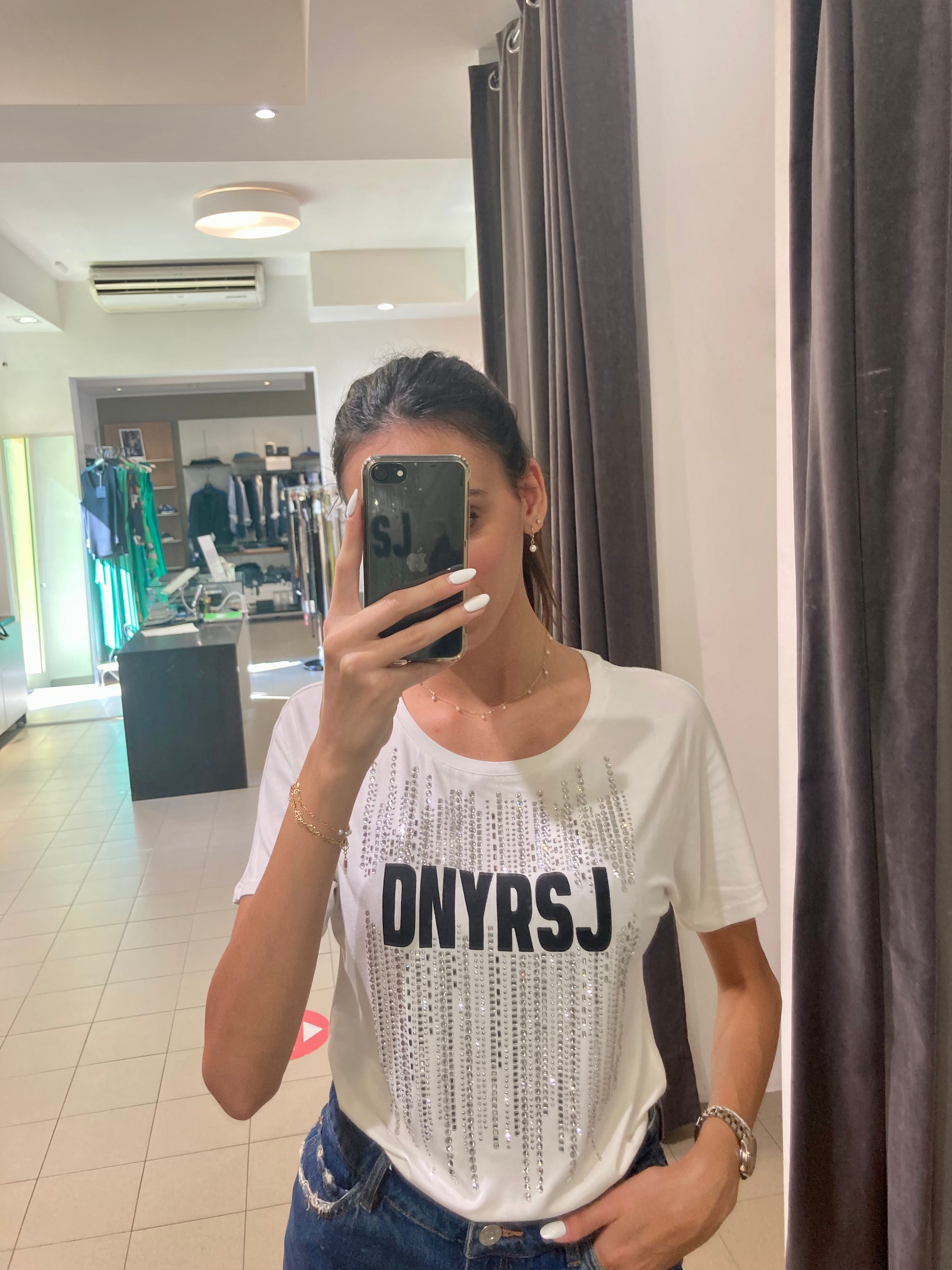 T-shirt con strass DENNY ROSE