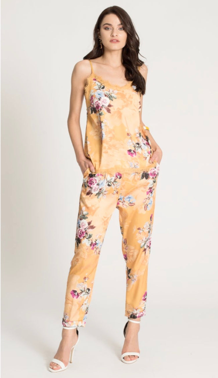 Top giallo a fiori