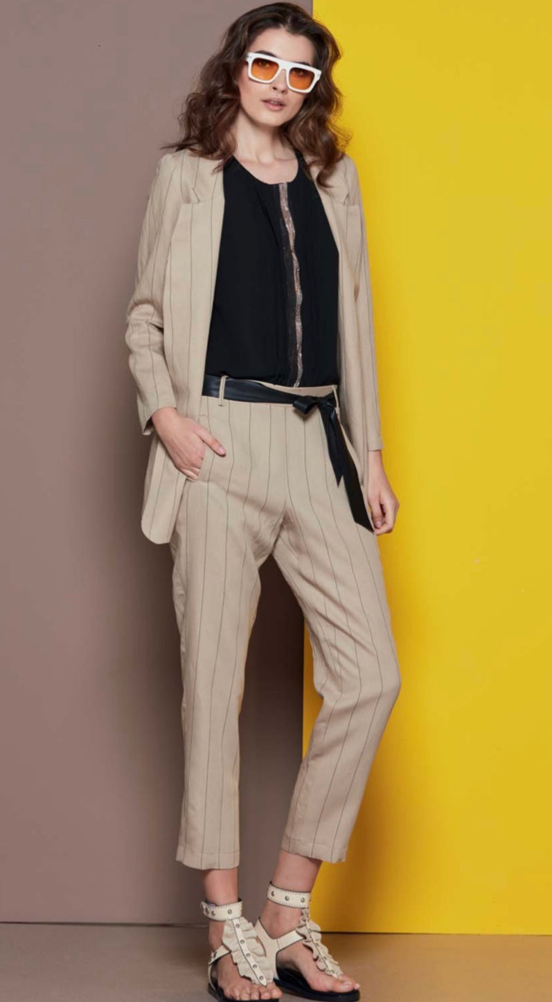 Pantalone gessato a sigaretta