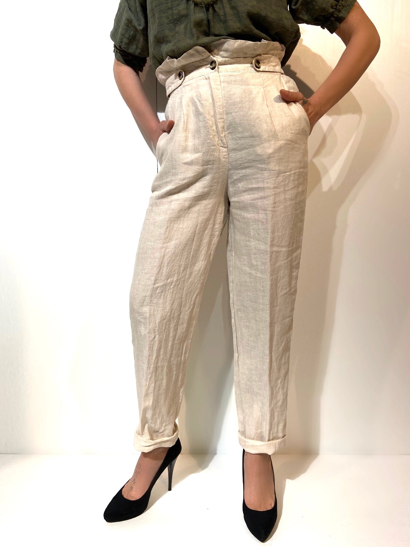Pantalone 100% lino