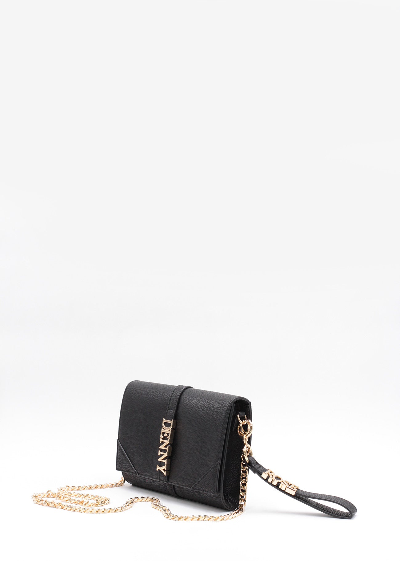 Crossbody con lettering in metallo