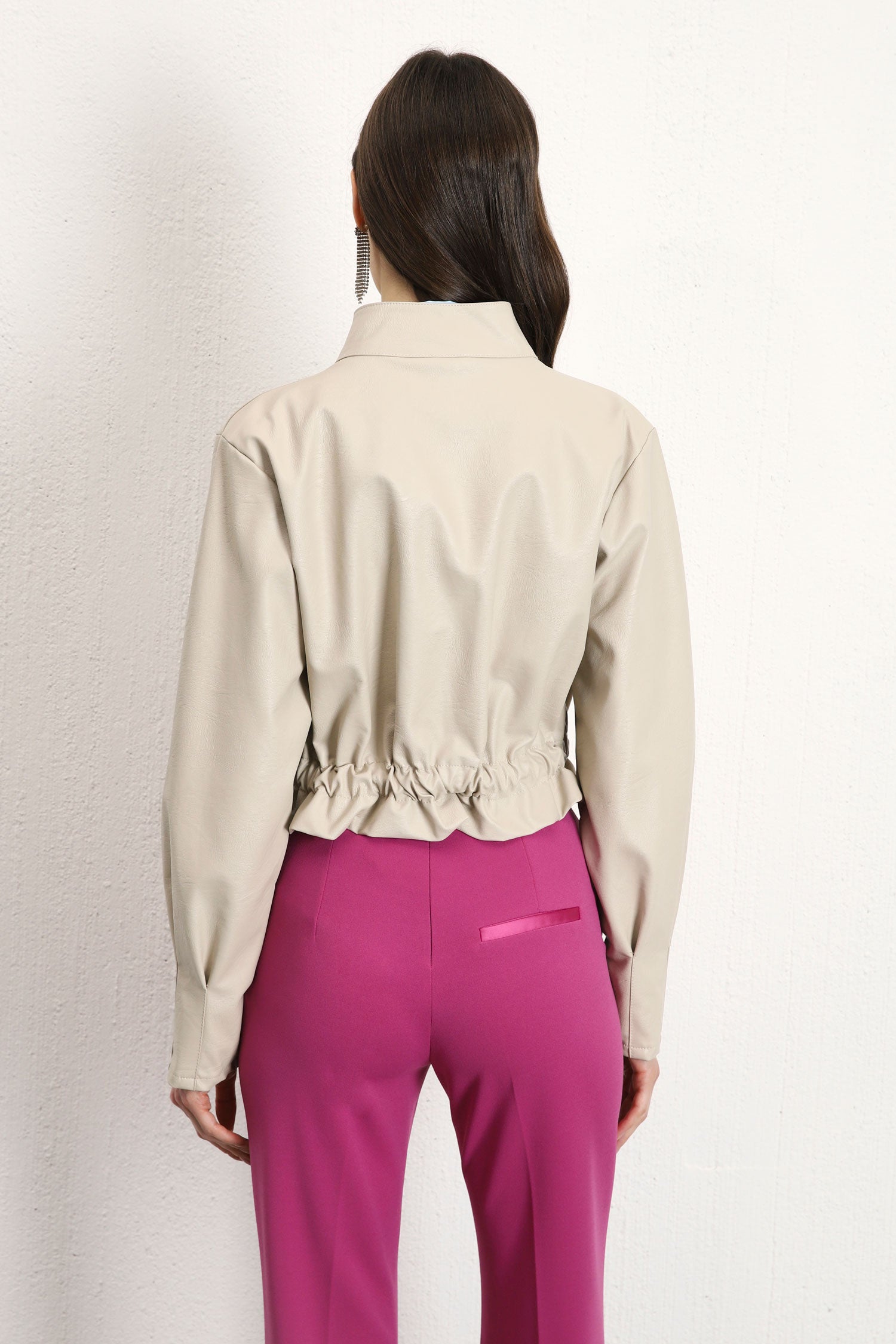 Giubbino cropped con coulisse