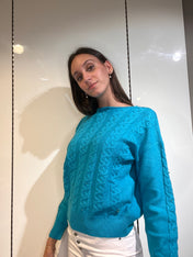 Maglioncino a trecce con perle