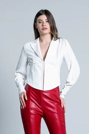 Camicia con bottoncini e bustino alto