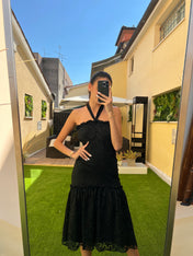Abito midi in pizzo