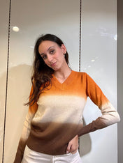 Maglioncino scollo a V sfumato