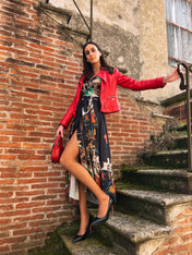 Abito in fantasia a portafoglio