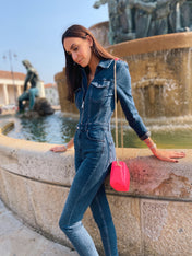 Tuta skinny in denim